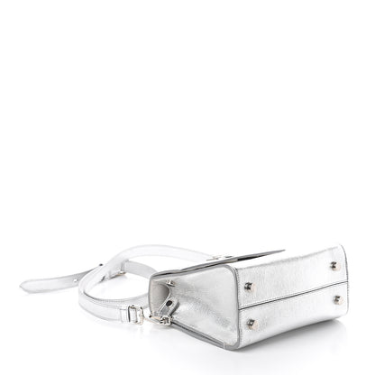 Christian Dior Metallic Grained Calfskin Mini Diorever Flap Silver 3 of 7