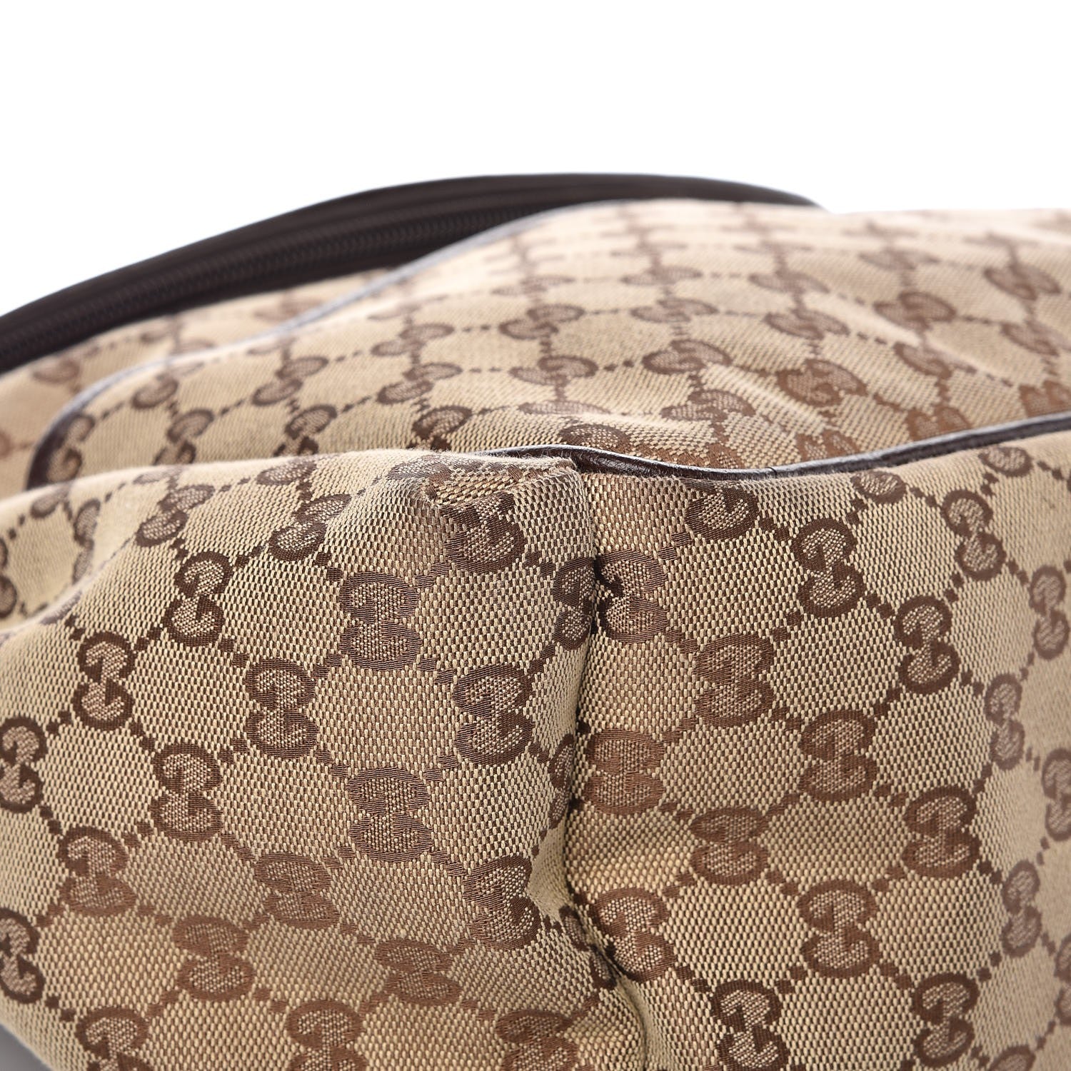 Gucci Monogram Natural Pigskin Large Diaper Bag Beige Ebony Cocoa Dark Chocolate 9 of 10