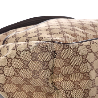 Gucci Monogram Natural Pigskin Large Diaper Bag Beige Ebony Cocoa Dark Chocolate 9 of 10