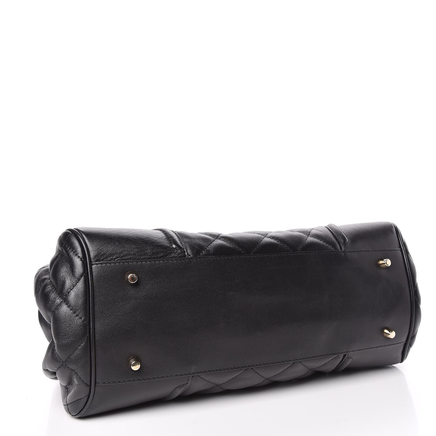 Burberry Calfskin Quilted Manor Tote Black 4 of 9
