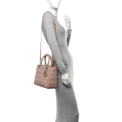 Christian Dior Lambskin Cannage Medium Lady Dior Clay 2 of 11