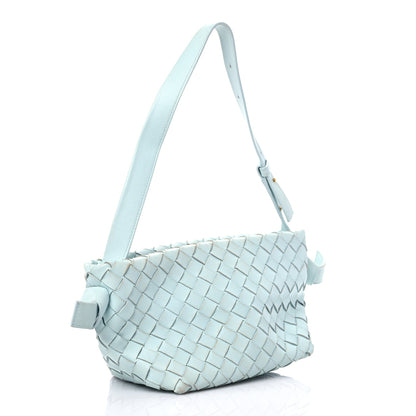 Bottega Veneta Nappa Intrecciato Tie Shoulder Bag Blue 2 of 18