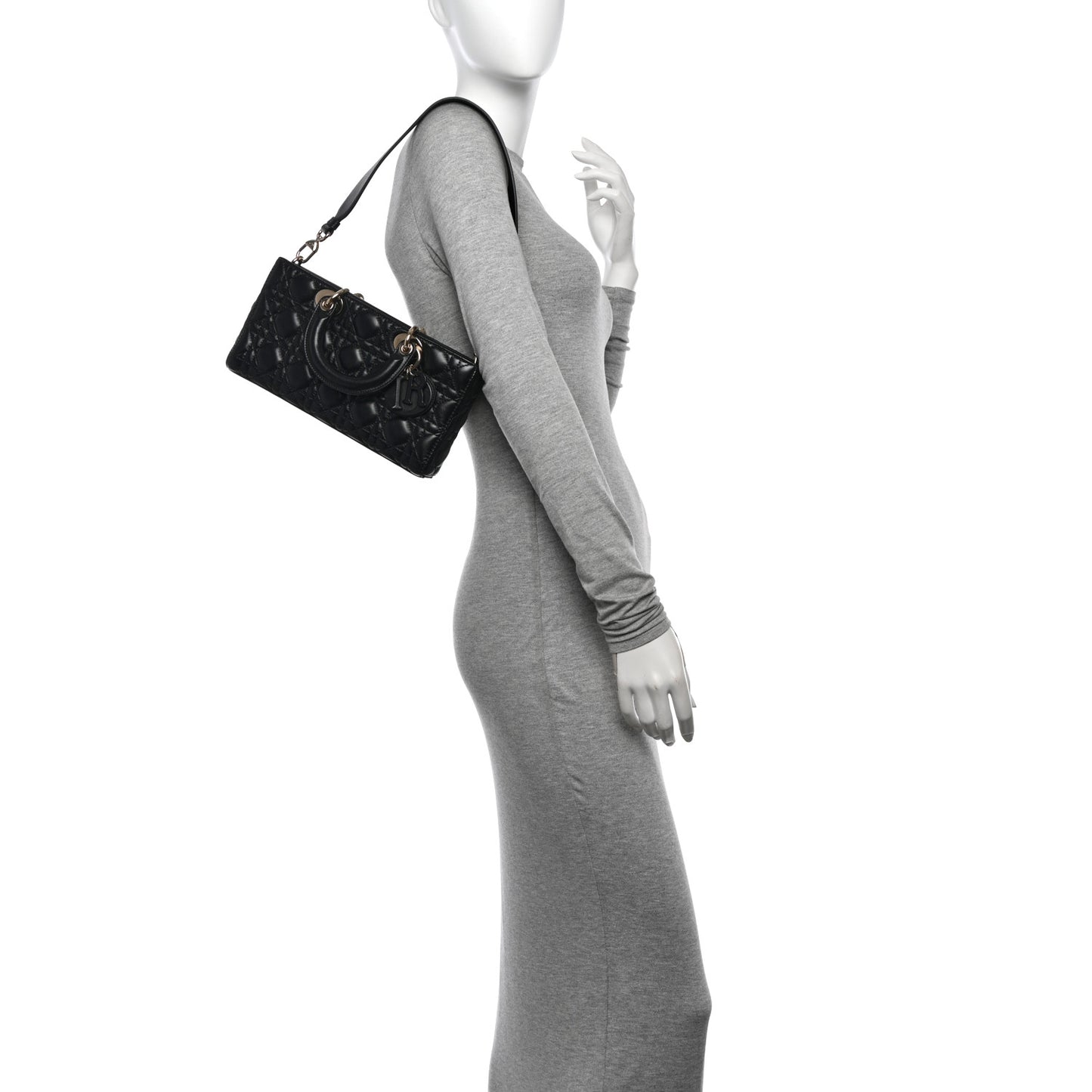 Lambskin Cannage Medium Lady D-Joy Black