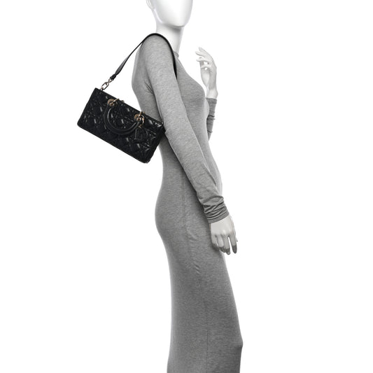 Lambskin Cannage Medium Lady D-Joy Black