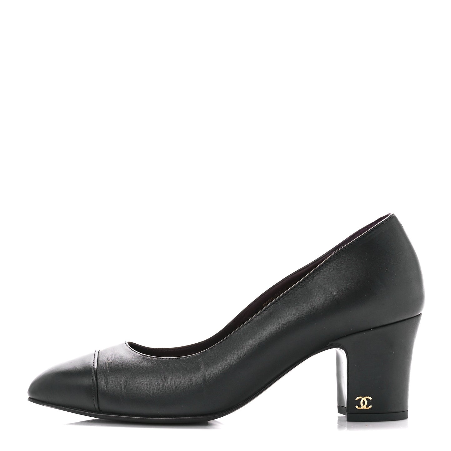Lambskin Cap Toe CC Pumps 39 Black