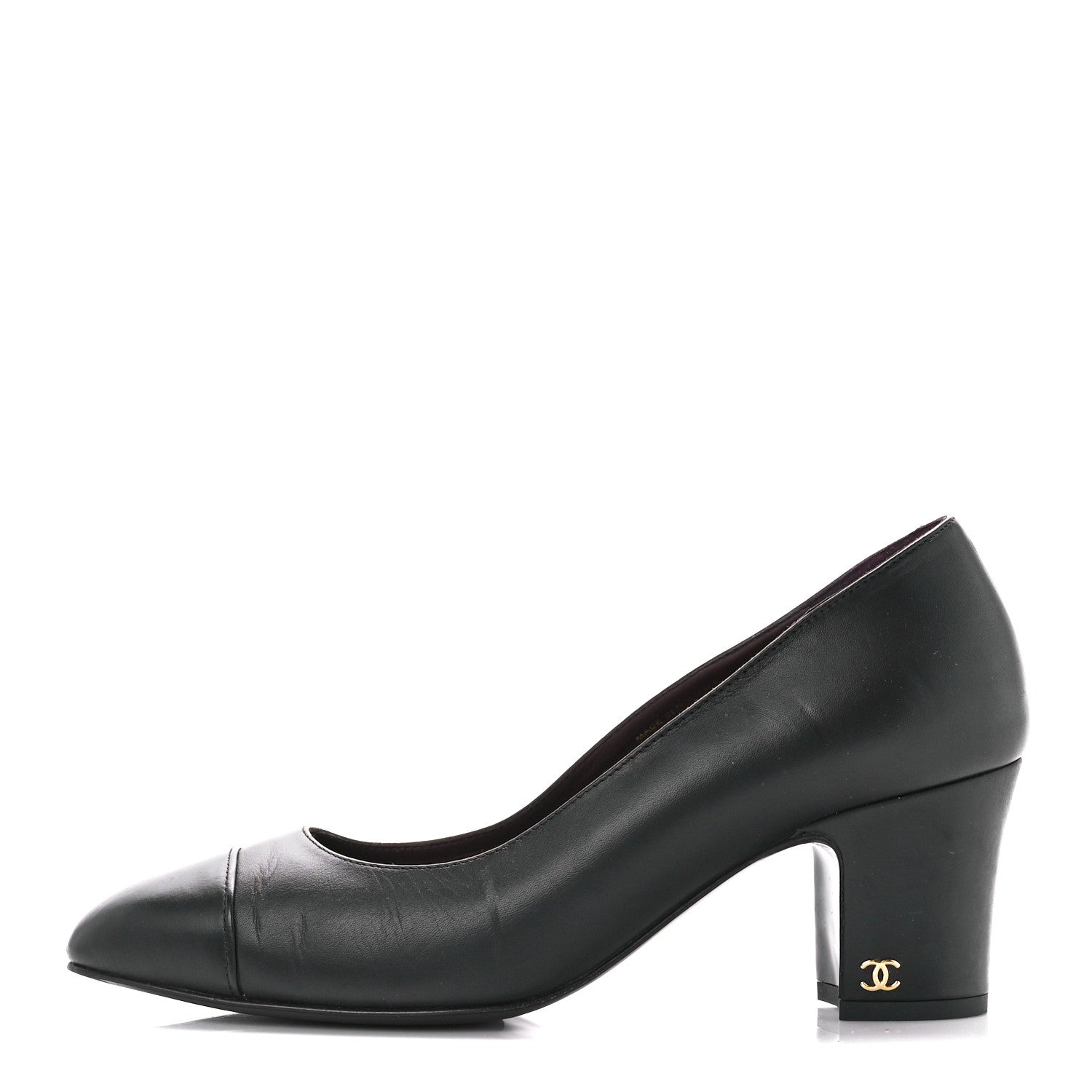Chanel Lambskin Cap Toe CC Pumps 39 Black 1 of 8