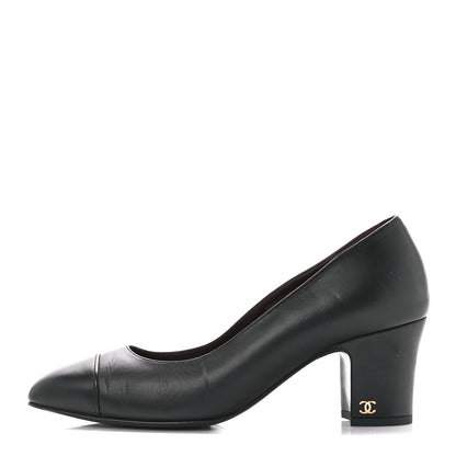 Chanel Lambskin Cap Toe CC Pumps 39 Black 1 of 8
