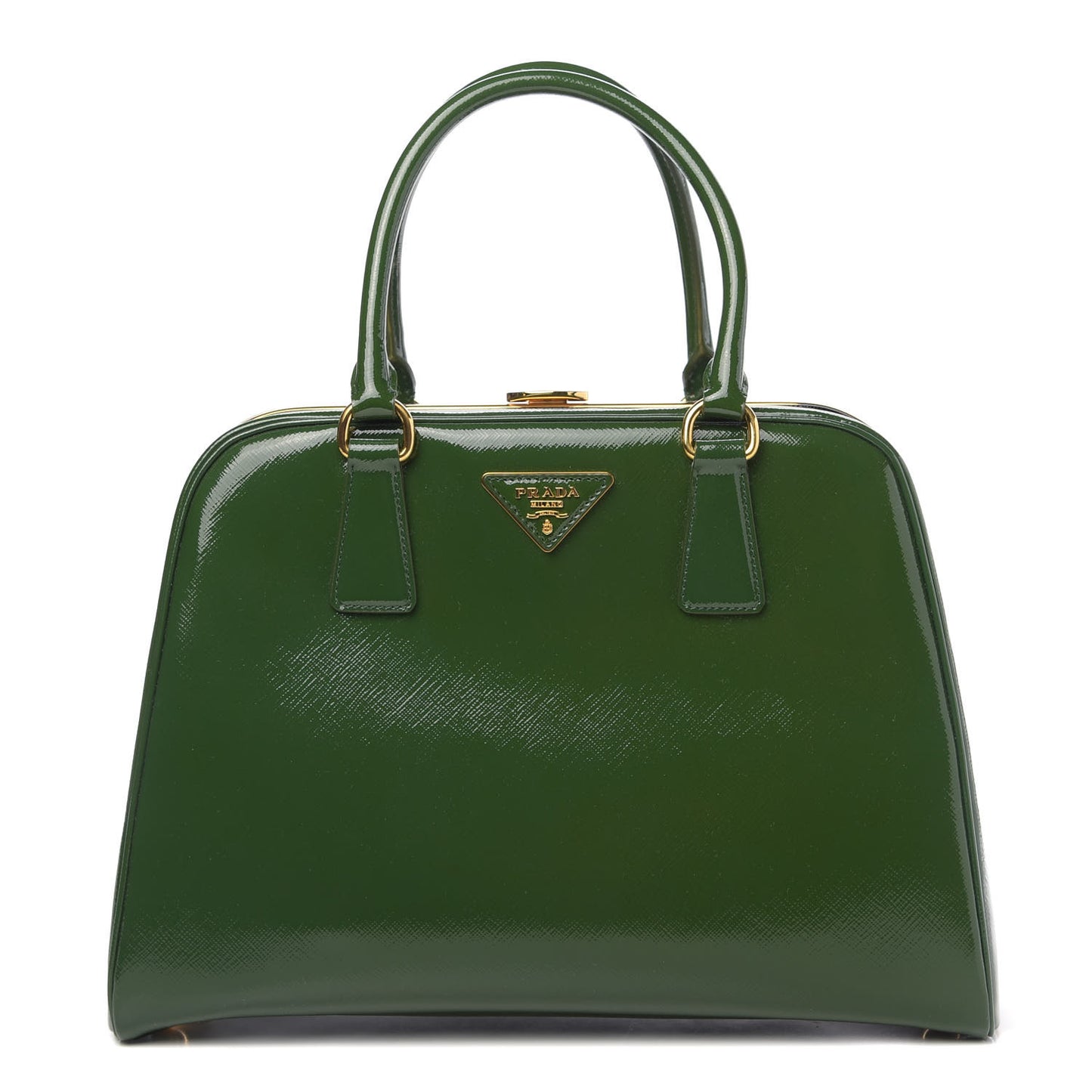 Saffiano Vernice Pyramid Bag Larice
