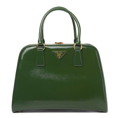 Prada Saffiano Vernice Pyramid Bag Larice 1 of 8