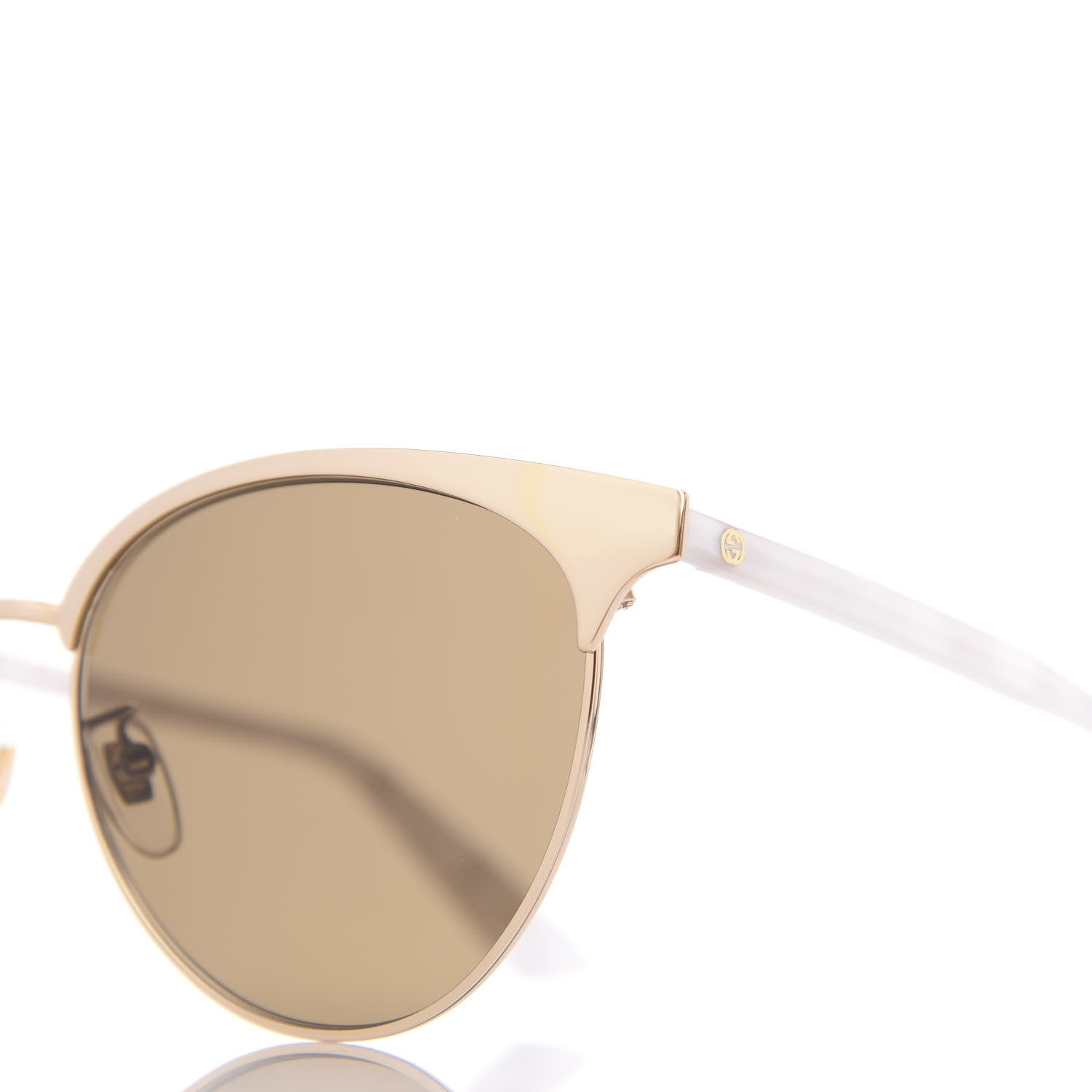 Gucci Round Metal GG0245S Sunglasses Gold 7 of 8