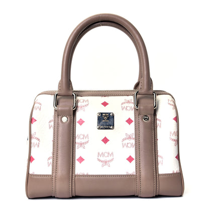 MCM Visetos Small Boston Bag White 1 of 4