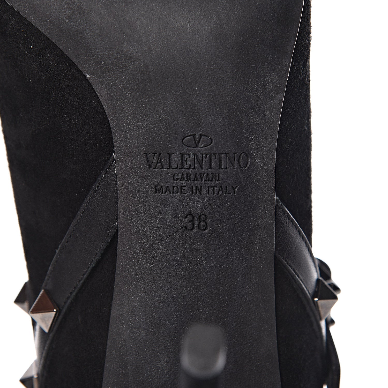 Valentino Garavani Suede Rockstud Double Buckle 100mm Ankle Boots 38 Black 6 of 11
