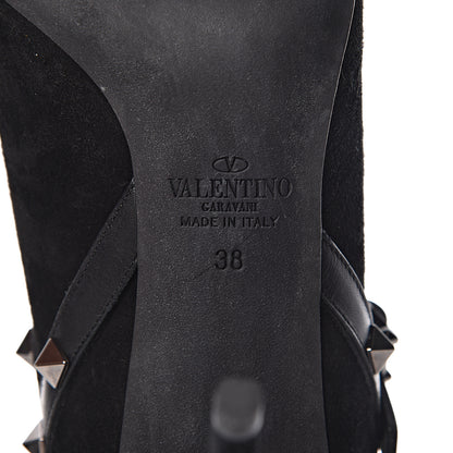 Valentino Garavani Suede Rockstud Double Buckle 100mm Ankle Boots 38 Black 6 of 11