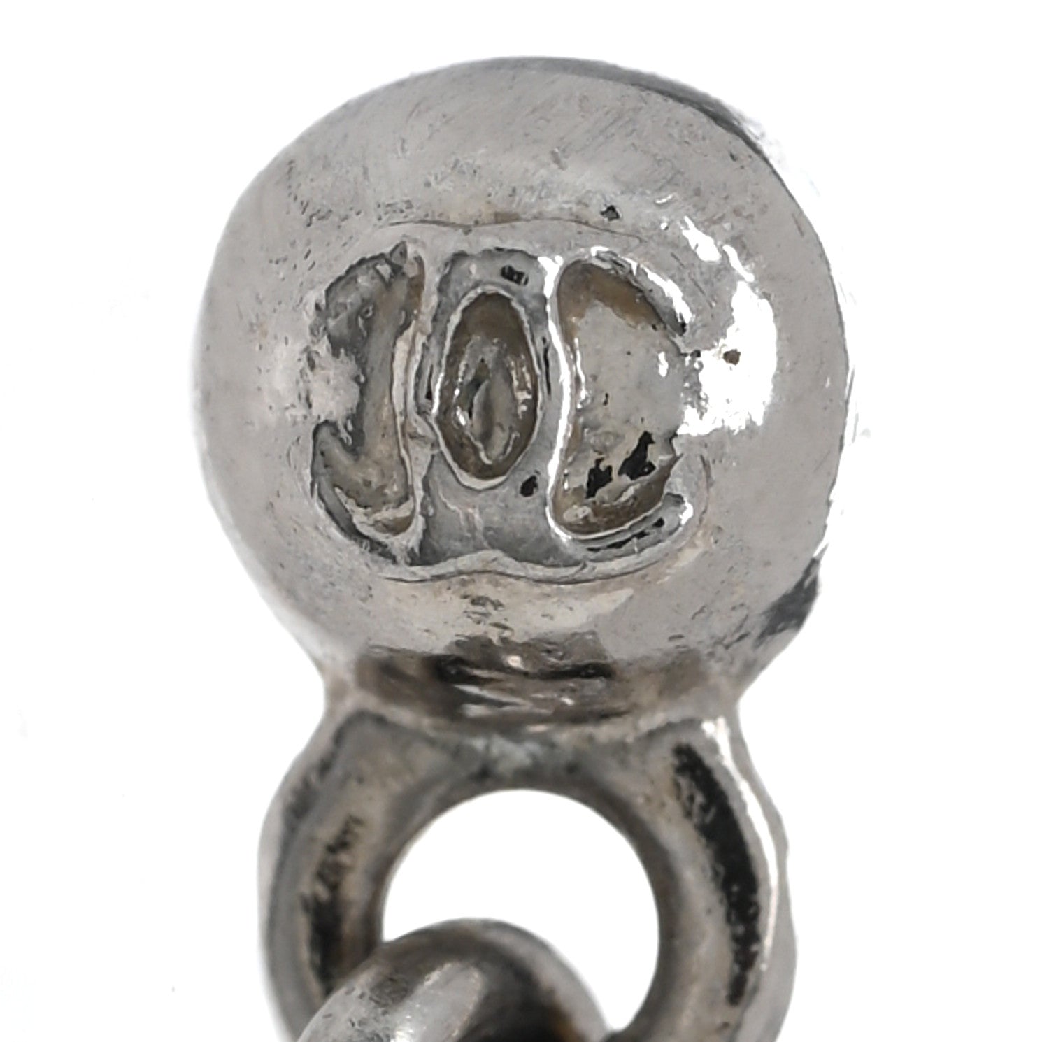 Chanel Baguette Crystal CC Drop Earrings Silver 4 of 5