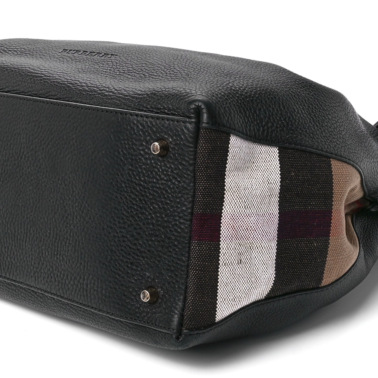 Grainy Calfskin House Check Medium Maidstone Black
