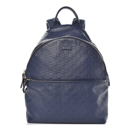 Gucci Guccissima Medium Classic Backpack Blue 1 of 13