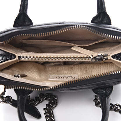 Chanel Shiny Sheepskin Quilted Small Shopping Tote Black 5 of 16