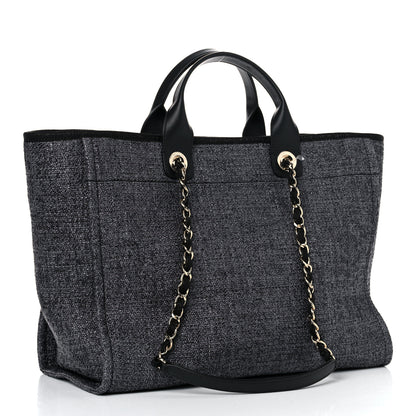 Chanel Lurex Boucle Medium Deauville Tote Black 3 of 10