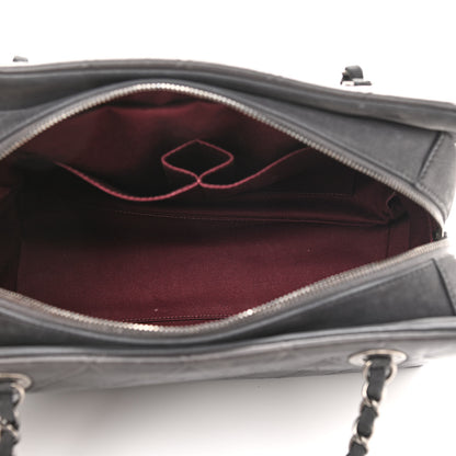 Chanel Calfskin Diamond Embossed Large CC Zip Shopping Tote Grey 5 of 12