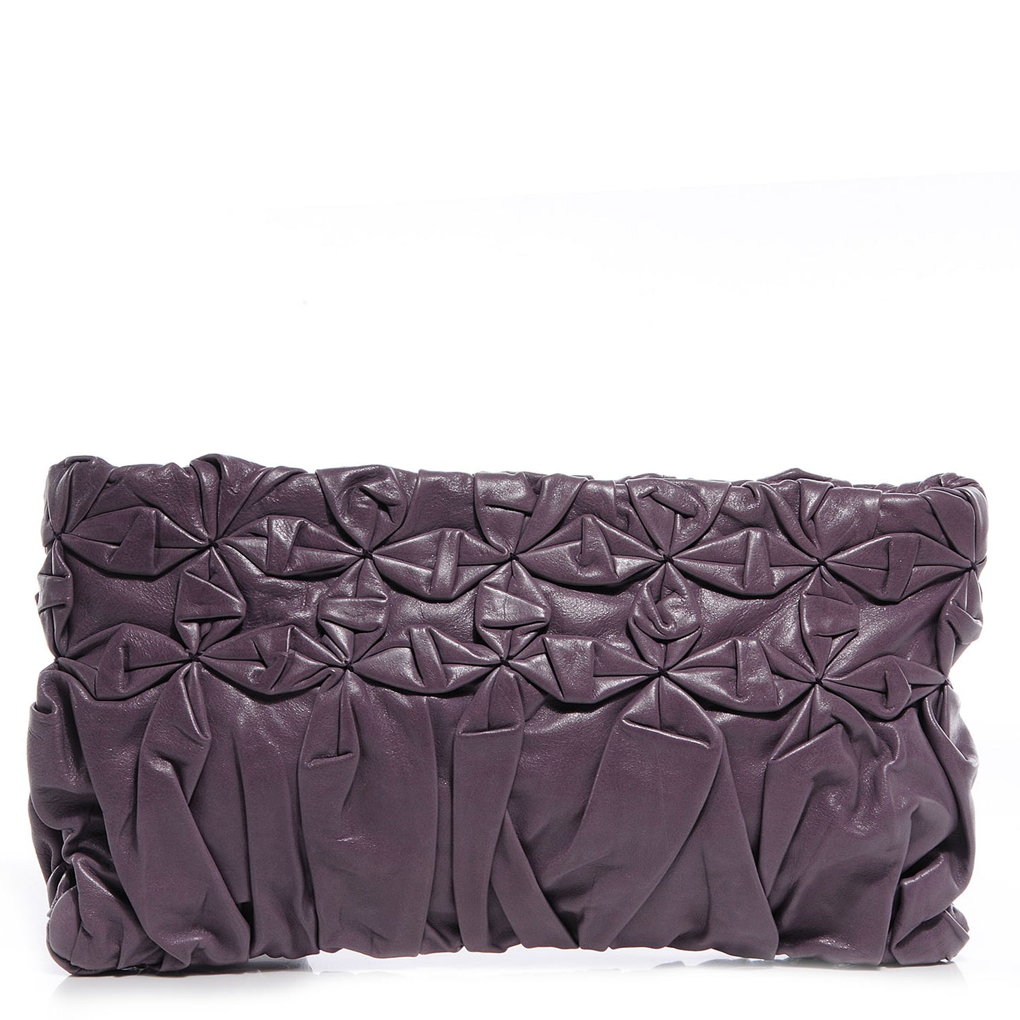Royal Calf Origami Pleated Clutch Mirtillo