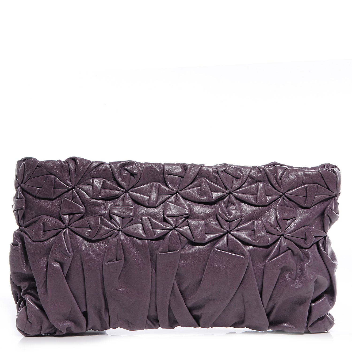 Prada Royal Calf Origami Pleated Clutch Mirtillo 1 of 8