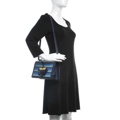 Loewe Calfskin Stitches Barcelona Shoulder Bag Blue 2 of 8