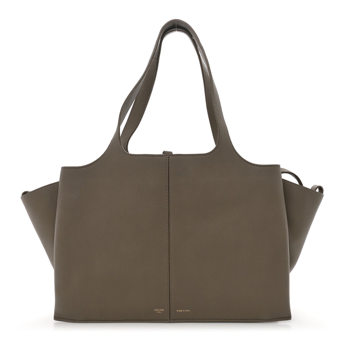 Baby Grained Calfskin Medium Tri-Fold Bag Taupe