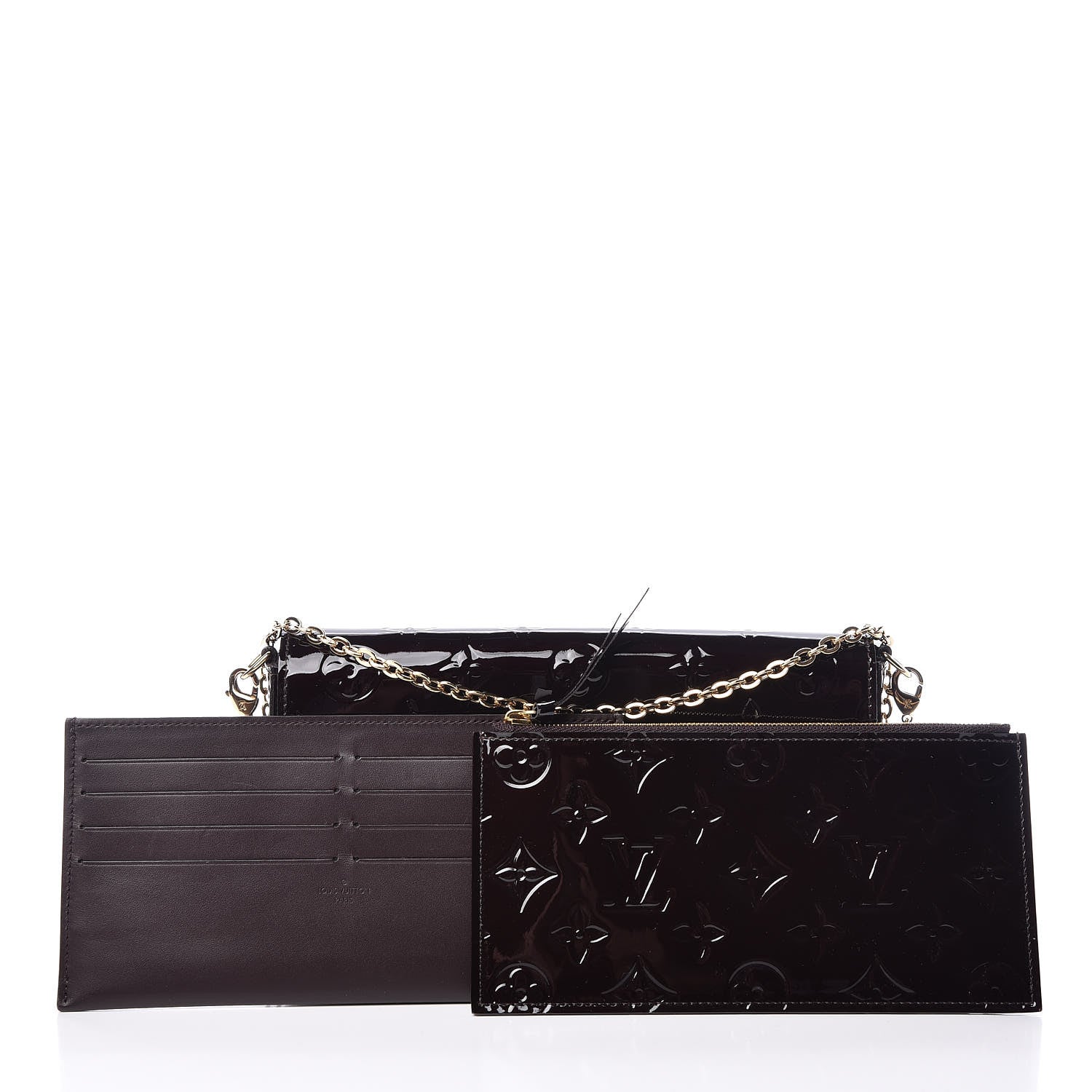 Louis Vuitton Vernis Pochette Felicie Chain Wallet Amarante 5 of 13