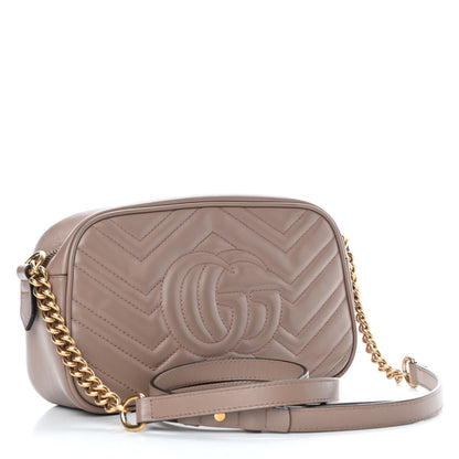 Gucci Calfskin Matelasse Small GG Marmont Chain Shoulder Bag Porcelain Rose 2 of 9