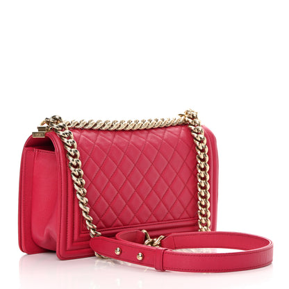 Chanel Caviar Quilted Medium Boy Flap Fuchsia 3 of 15