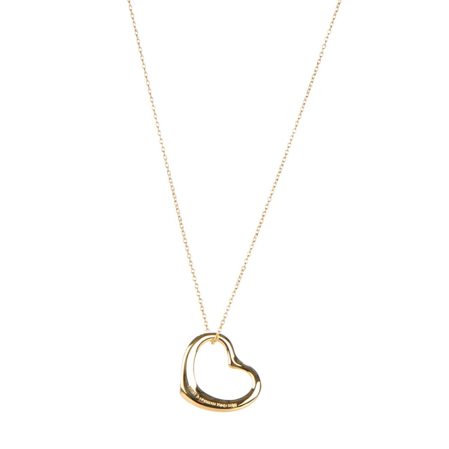18K Yellow Gold Elsa Peretti Small Open Heart Pendant Necklace