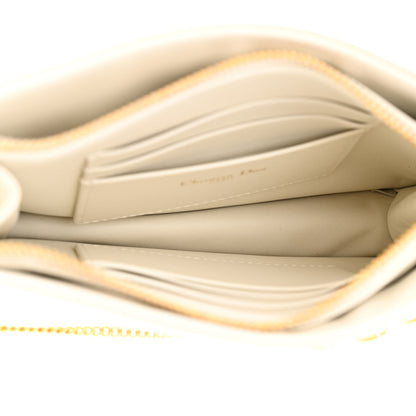 Christian Dior Calfskin Cannage Caro Zipped Pouch With Chain Latte 6 of 12