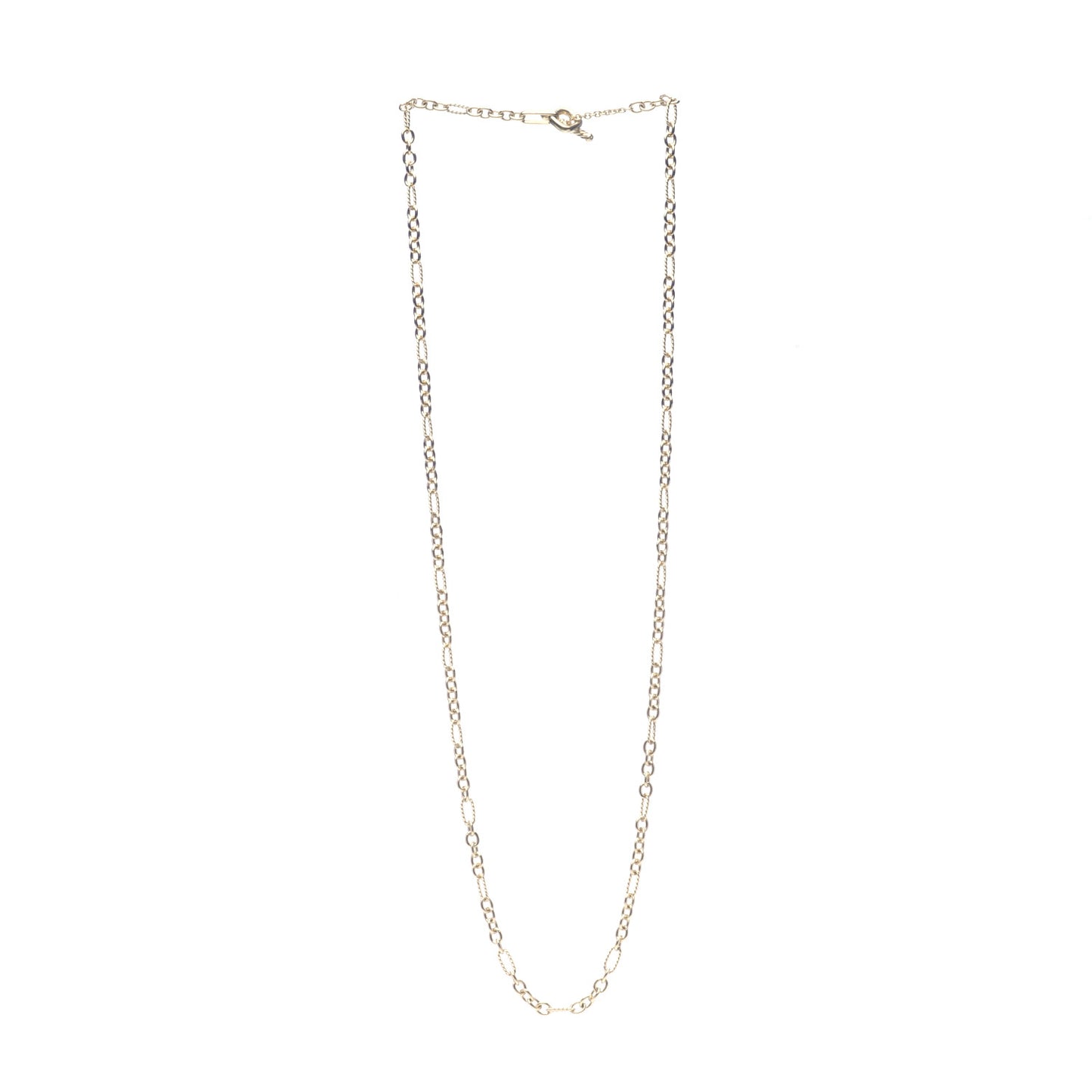 18K Yellow Gold Figaro Chain Long Necklace