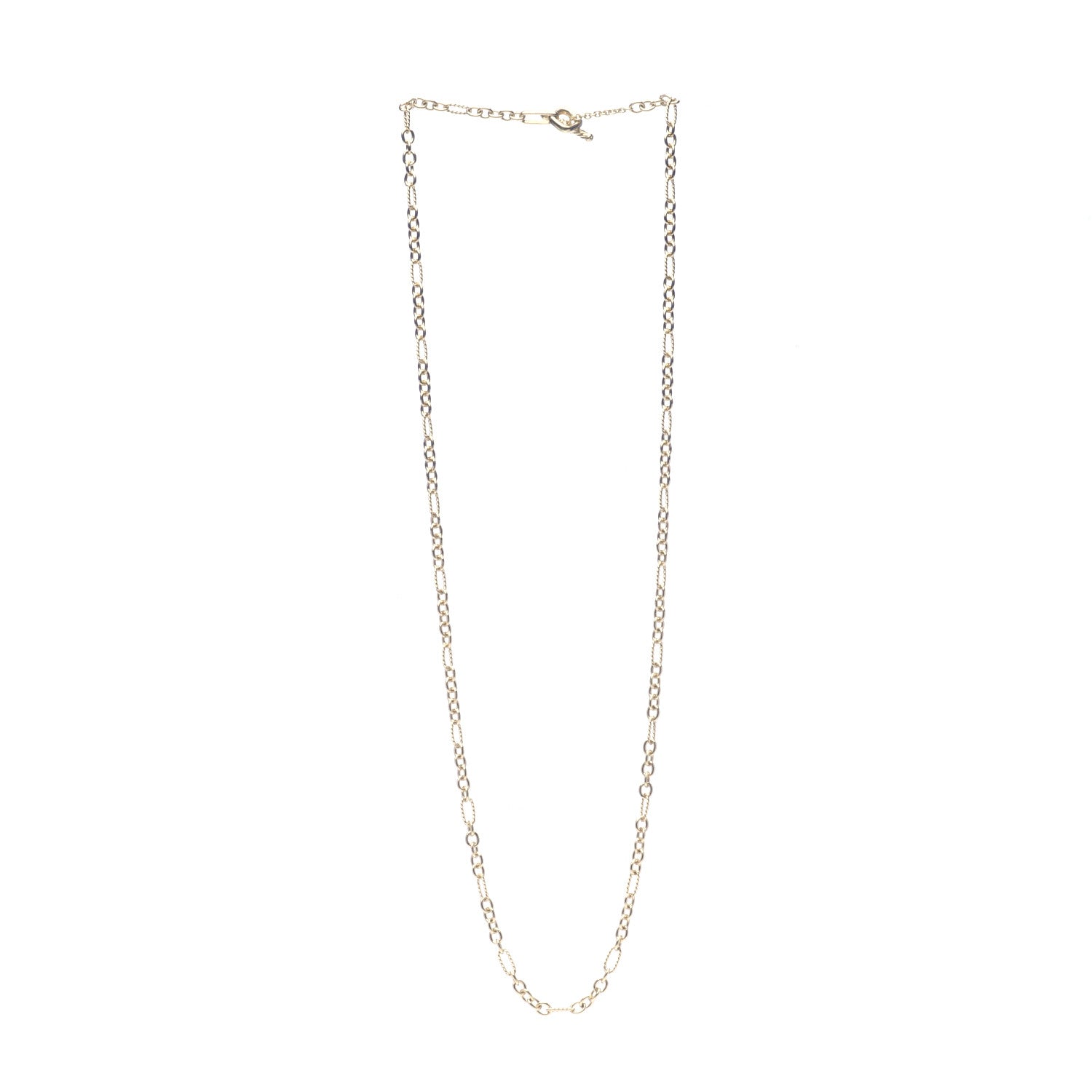 David Yurman 18K Yellow Gold Figaro Chain Long Necklace 3 of 4