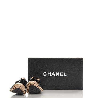 Chanel Patent Calfskin Elastic Cap Toe Ballerina Flats 37 Black Beige 8 of 8