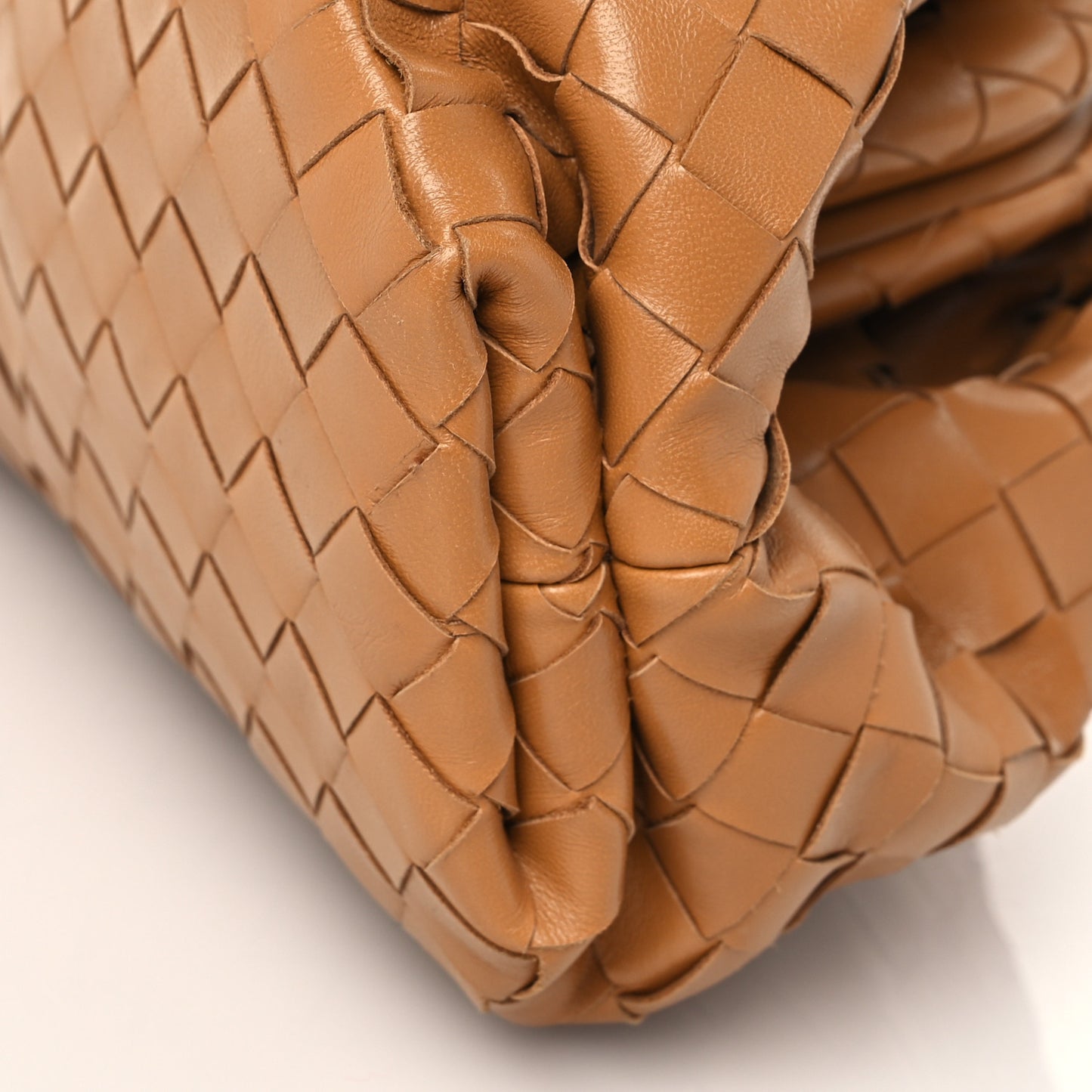 Nappa Maxi Intrecciato The Pouch Oversized Clutch Caramel