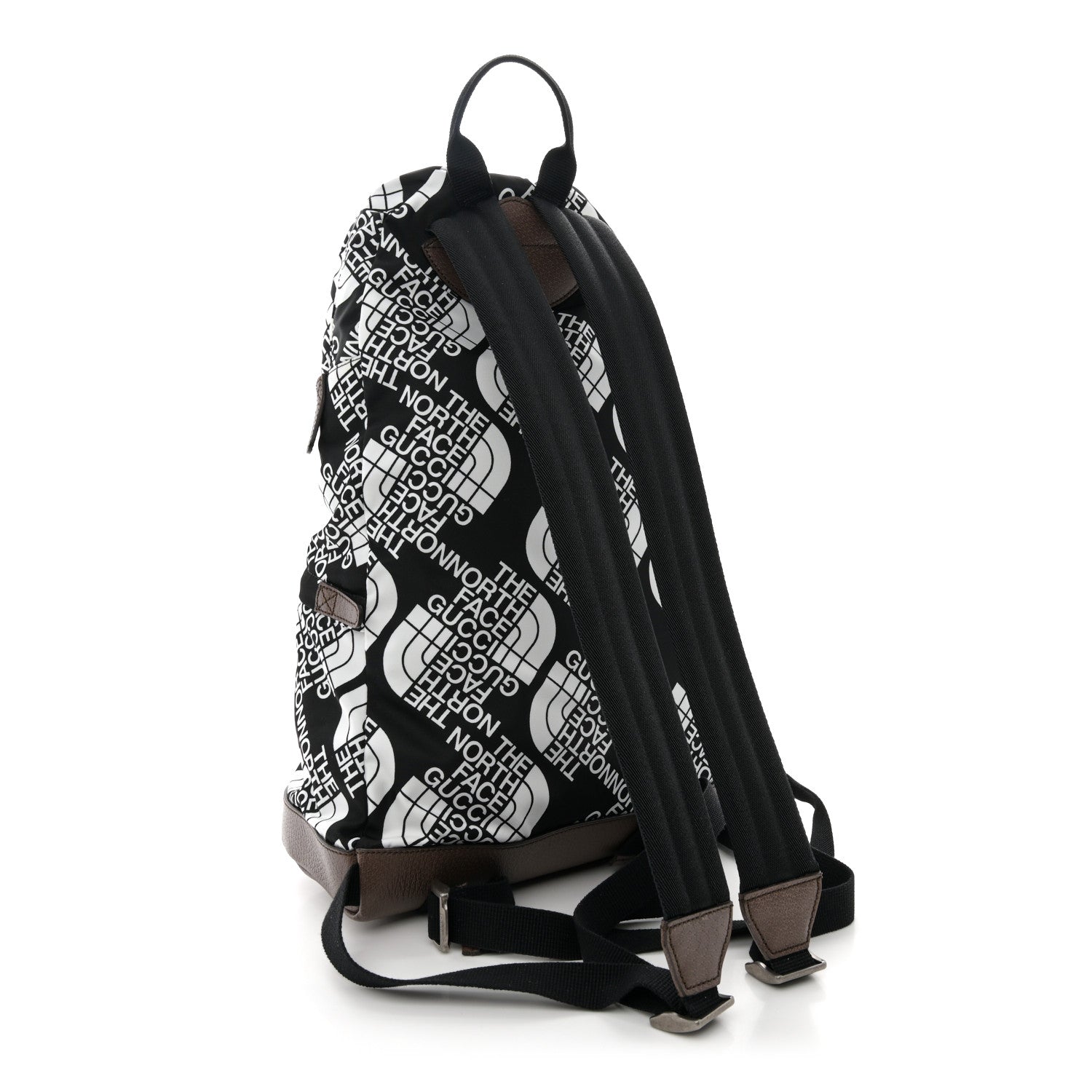 Gucci X THE NORTH FACE Econyl Nylon Medium Backpack Black Ivory New Acero Crop 3 of 10