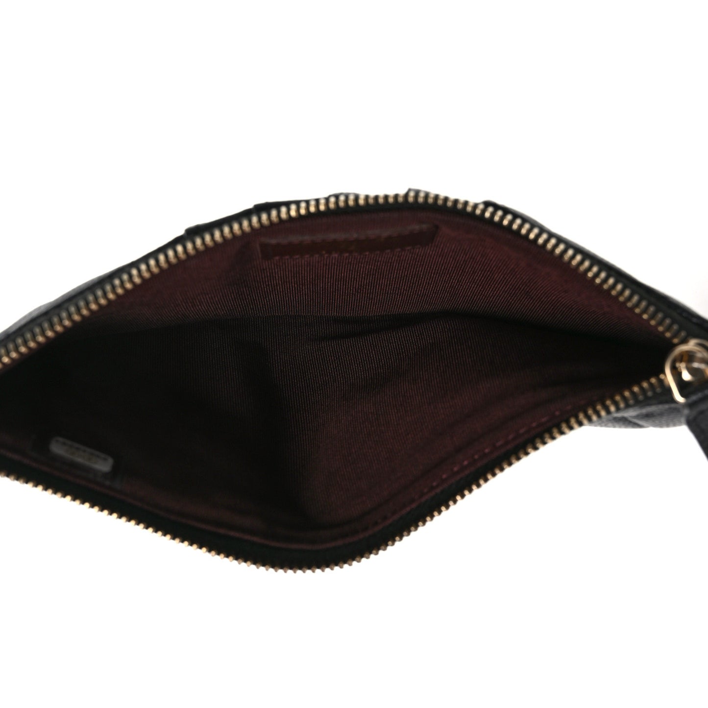 Caviar Quilted Classic Flat Wallet Pouch Black