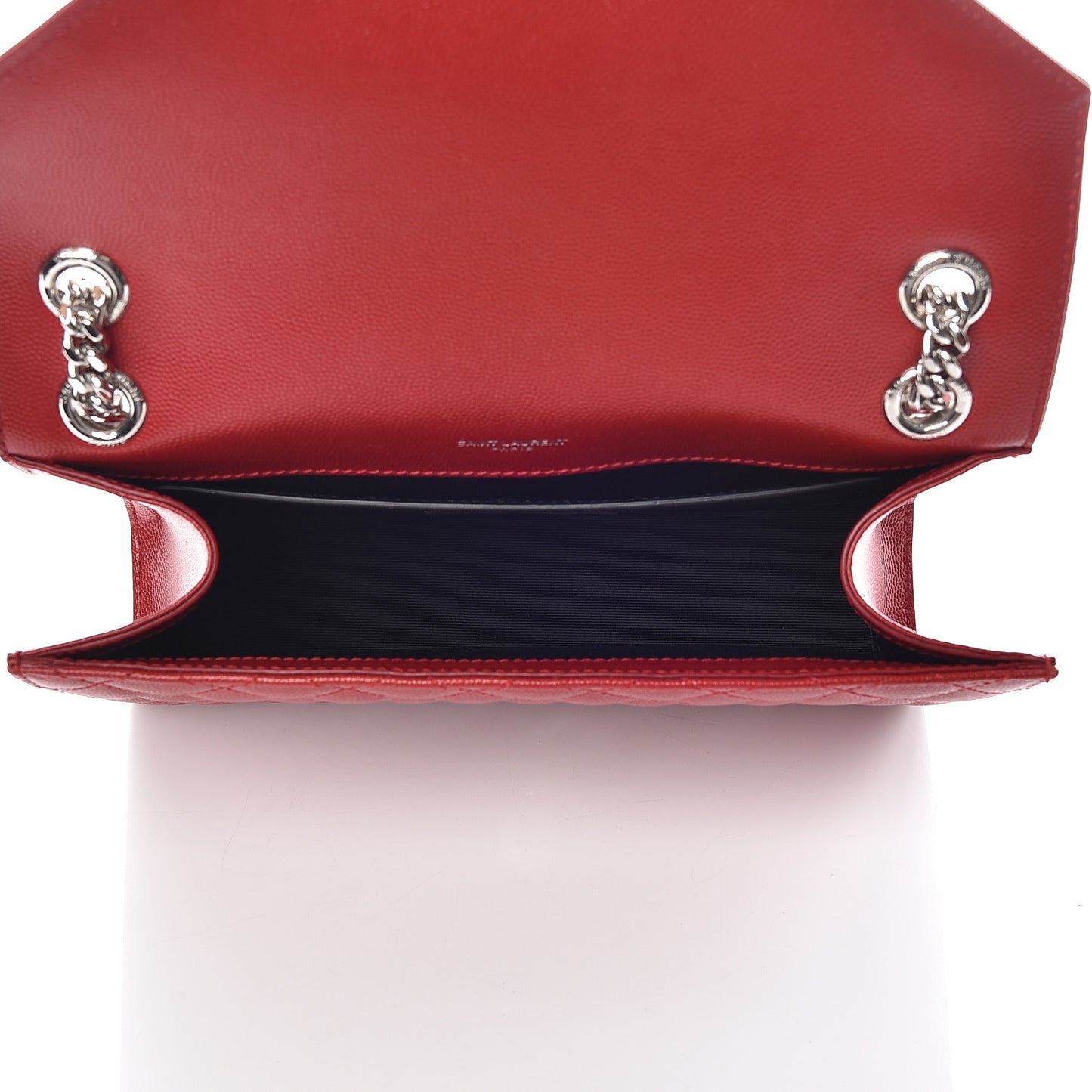 Grain De Poudre Textured Mixed Matelasse Triquilt Medium Monogram Satchel New Red