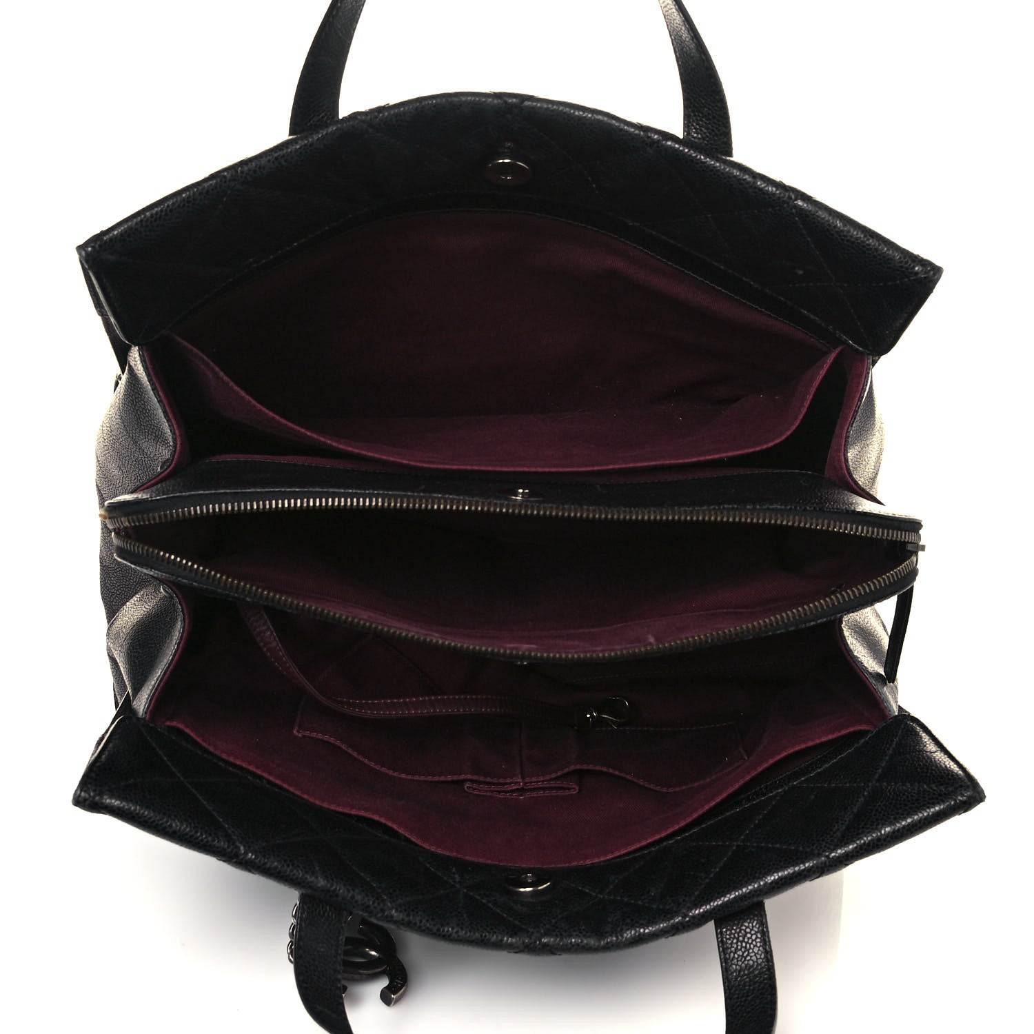 Chanel Crumpled Grained Calfskin Quilted CC Crave Tote Black 5 of 18