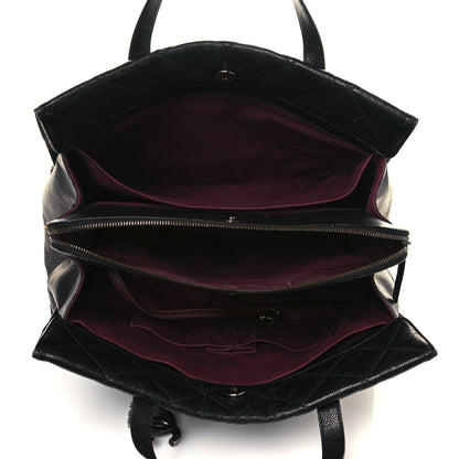 Chanel Crumpled Grained Calfskin Quilted CC Crave Tote Black 5 of 18