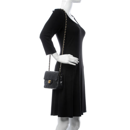 Chanel Lambskin Quilted Mini Square Flap Bag Navy 2 of 9