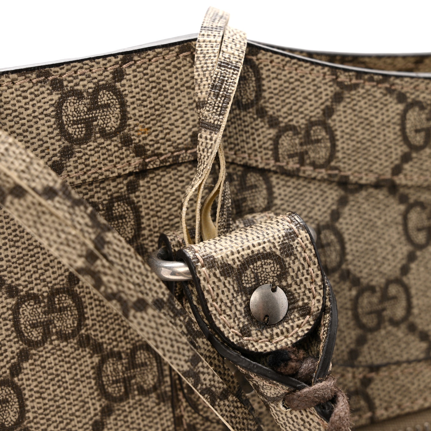 Balenciaga X GUCCI GG Supreme Monogram Neo Classic Silver Hardware City Beige Ebony 11 of 12