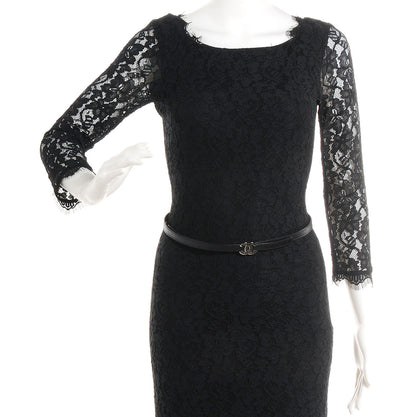 Chanel Lambskin CC Logo Skinny Belt 85 34 Black 2 of 4