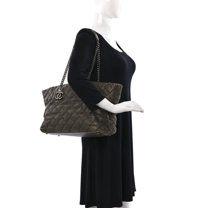 Chanel Calfskin Ultimate Stitch Shopping Tote Khaki 2 of 13