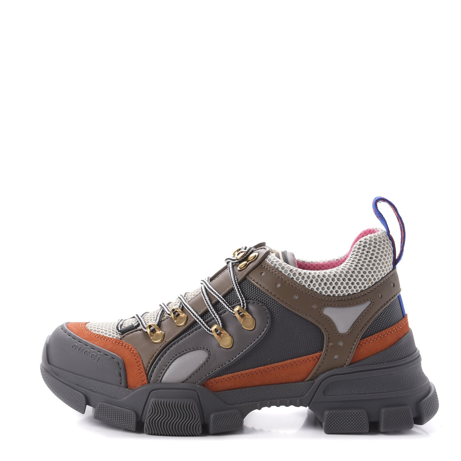 Gucci X SEGA Mesh Canvas Calfskin Womens Flashtrek Sneakers 38 White Box Pink Ardesia Loess 1 of 9