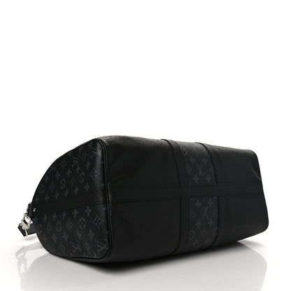 Louis Vuitton Taiga Monogram Eclipse Keepall Bandouliere 50 Black 4 of 10