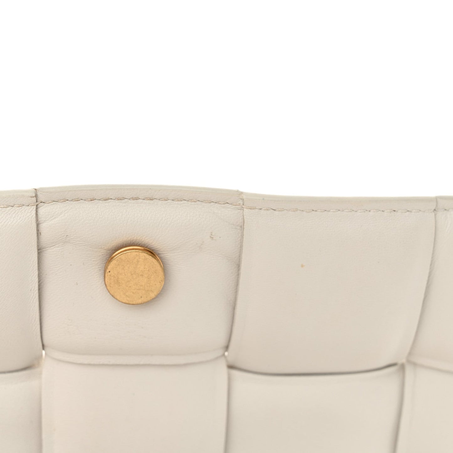 Lambskin Maxi Intreccio Padded Chain Cassette Crossbody Bag White