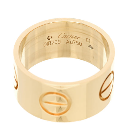 Cartier 18K Yellow Gold 11mm LOVE Ring 61 9.75 4 of 5