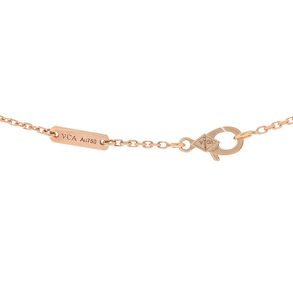 Van Cleef & Arpels 18K Rose Gold Diamond Fleurette Pendant Necklace 4 of 4